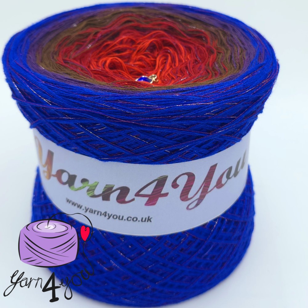 Colour Gradient Yarn Sparkle - Blue Flame - New