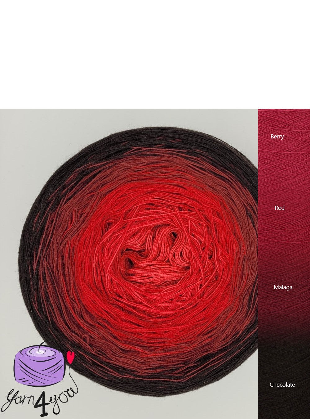 Colour Gradient Yarn Cake Classic - Raspberry Chocolate - CA024 New