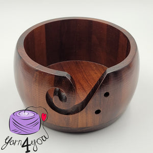 Wood Yarn Bowl - Dark Brown - Small