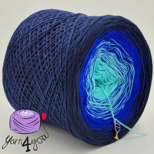 Colour Gradient Yarn Cake Classic - Electric Blue - New